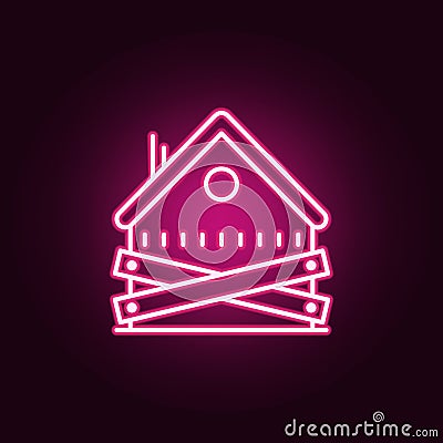 abandoned house neon icon. Elements of Banking set. Simple icon for websites, web design, mobile app, info graphics Stock Photo