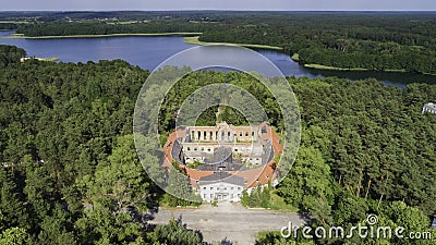 Borne Sulinowo - the officer`s home from the bird`s eye view Stock Photo