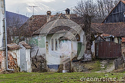 Abandoned house in saxon villages from Transylvania. Stock Photo