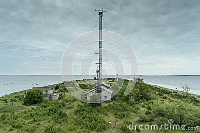 Abandoned houses in the Baltic Sea. Shore, nature and military ruins facilities architecture concept. Stock Photo