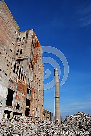 Abandoned Industrial Buildings Stock Photo