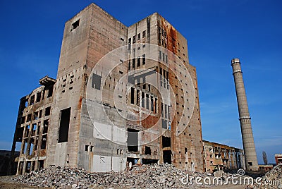 Abandoned Industrial Buildings Stock Photo