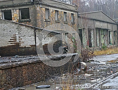 Abandoned industrial buildings Stock Photo