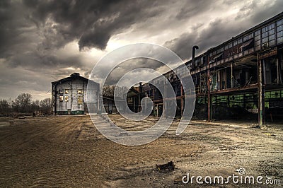 Abandoned Industrial Buildings Stock Photo