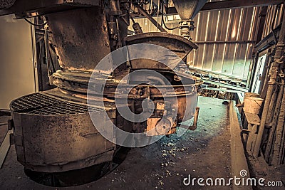 Abandoned industry area with natural decay a lost place a decayed factory hall Editorial Stock Photo