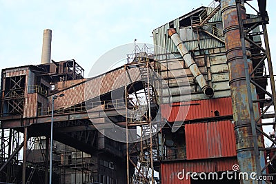 Abandoned ironworks factory- Ostrava Czech Republic Stock Photo