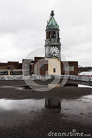 Abandoned Lace Factory and Tower - Scranton, Pennsylvania Stock Photo