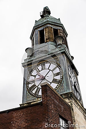 Abandoned Lace Factory and Tower - Scranton, Pennsylvania Stock Photo