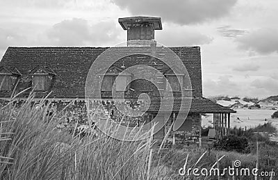 Abandoned Life Saving Station Stock Photo