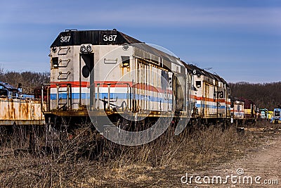 Abandoned Locomotive - Train - Ohio Editorial Stock Photo