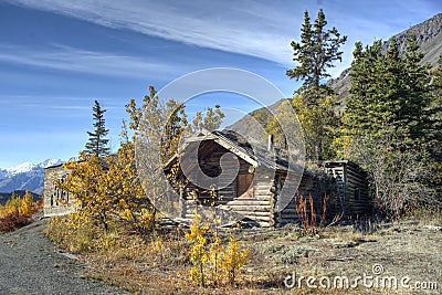 Abandoned log cabin in the Yukon Stock Photo