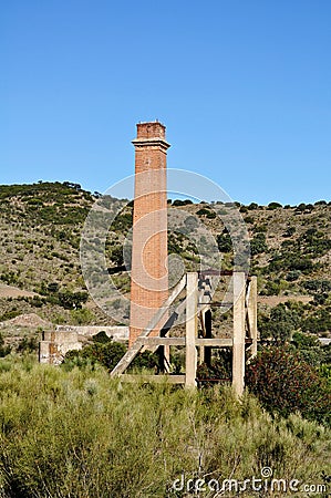 Abandoned mine and factory Stock Photo