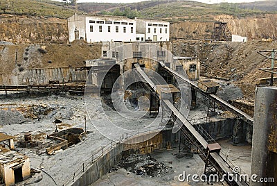 Abandoned mine workshops in Spain. Stock Photo