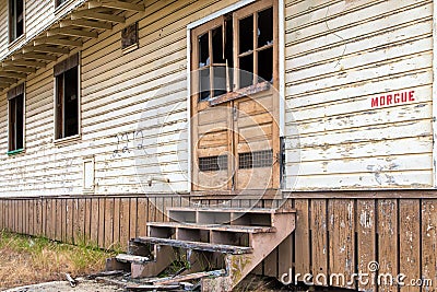 Abandoned Morgue Building at Fort Ord Army Post Stock Photo