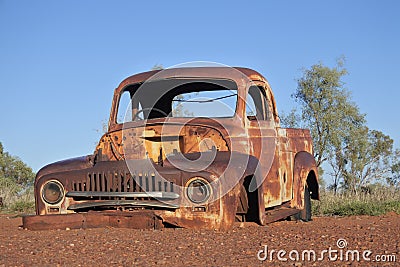 Abandoned old car in the Northern Territory outback Australia Stock Photo