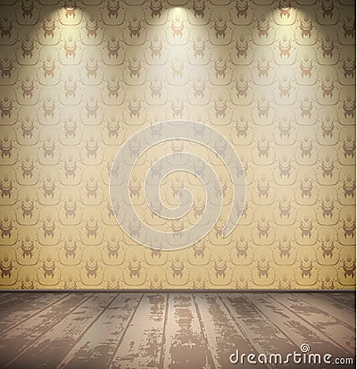 Abandoned pale room Vector Illustration