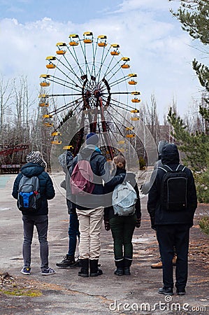 Abandoned park in Pripyat, Chernobyl Editorial Stock Photo