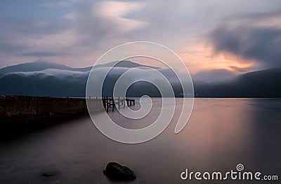 Abandoned peir loch lomond Stock Photo