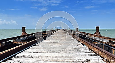 Abandoned Pier at Mannar Stock Photo