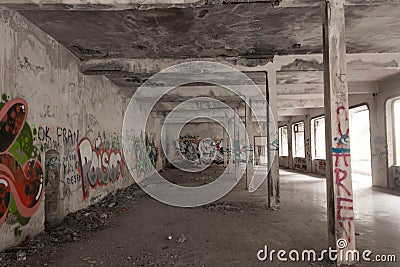 Abandoned place with colourful murales Editorial Stock Photo