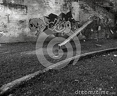 Abandoned place. Scary place Stock Photo