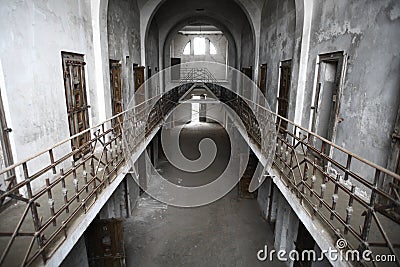 Abandoned prison Stock Photo