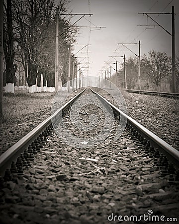 Abandoned railroad Stock Photo