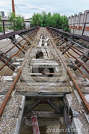 Abandoned Railroad Industrial Rusty Bridge Stock Photo