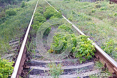 Abandoned railway from the Soviet Union era in Vasilkov Stock Photo