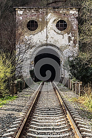 Abandoned Railway Tunnel Stock Photo