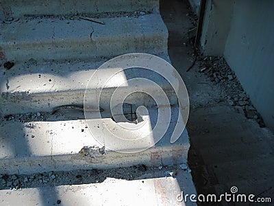 Abandoned residential buildings in village of Orbita near the Ch Stock Photo