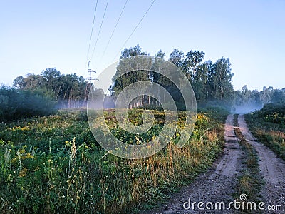 Abandoned road in the middle of nowhere Stock Photo