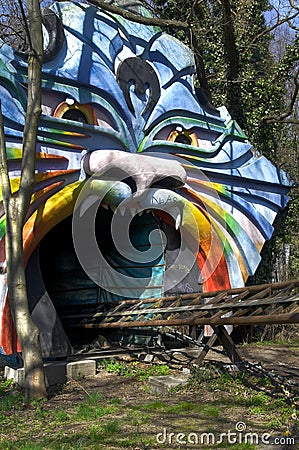 Abandoned roller coaster Stock Photo