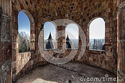 Abandoned room in the castle Stock Photo