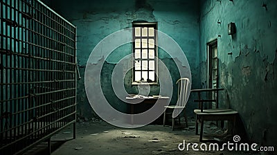 Moody And Atmospheric Photo Of A Russian Prison Cell Stock Photo