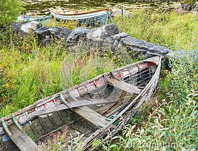 Abandoned Rowing Boat Stock Photo