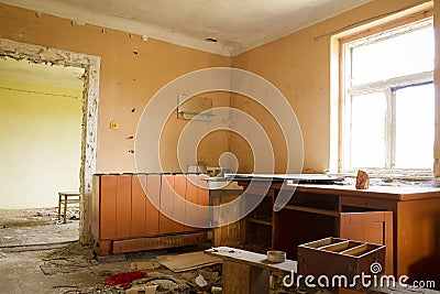Abandoned ruin house Stock Photo