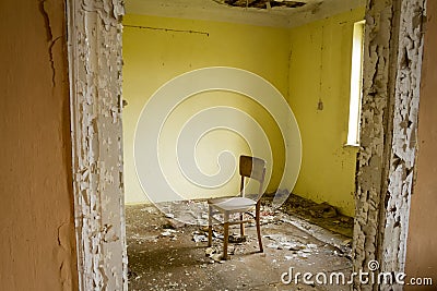 Abandoned ruin house Stock Photo