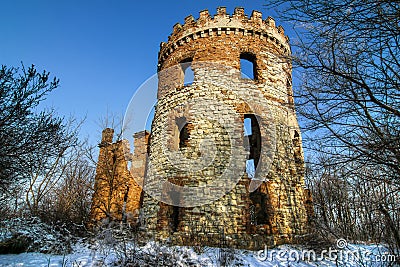 Abandoned ruins of a former windmill Stock Photo