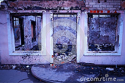 Abandoned ruins at Pripyat background hd Stock Photo