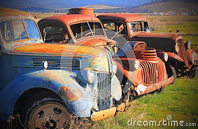 Abandoned Rusty Jalopies Stock Photo