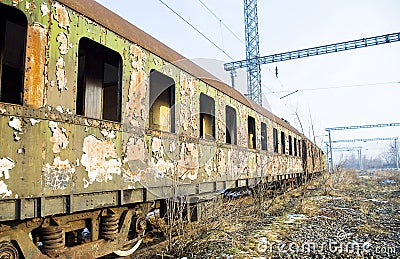 Abandoned rusty train Stock Photo