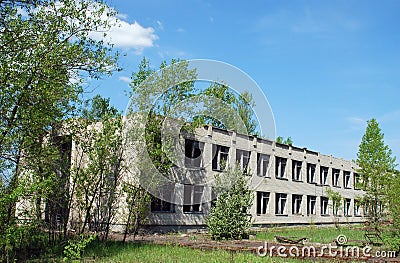 An abandoned school Stock Photo