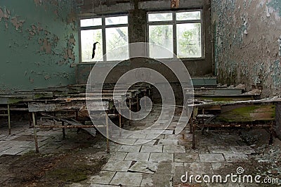 Abandoned school Stock Photo