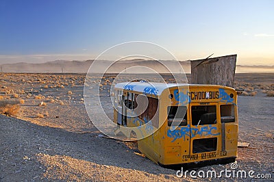 Abandoned school bus Stock Photo