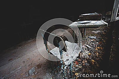 Abandoned school in Pripyat ghost town, Chernobyl Exclusion Zone. Nuclear, abandoned. Stock Photo