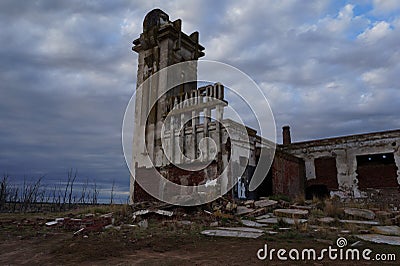 Abandoned slaughterhouse in Epecuen ghost town Stock Photo