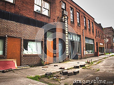 Abandoned small town cityscape Stock Photo