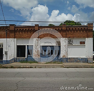 Abandoned Small Town Storefront Stock Photo