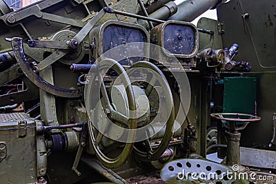 Abandoned soviet military cannon Stock Photo